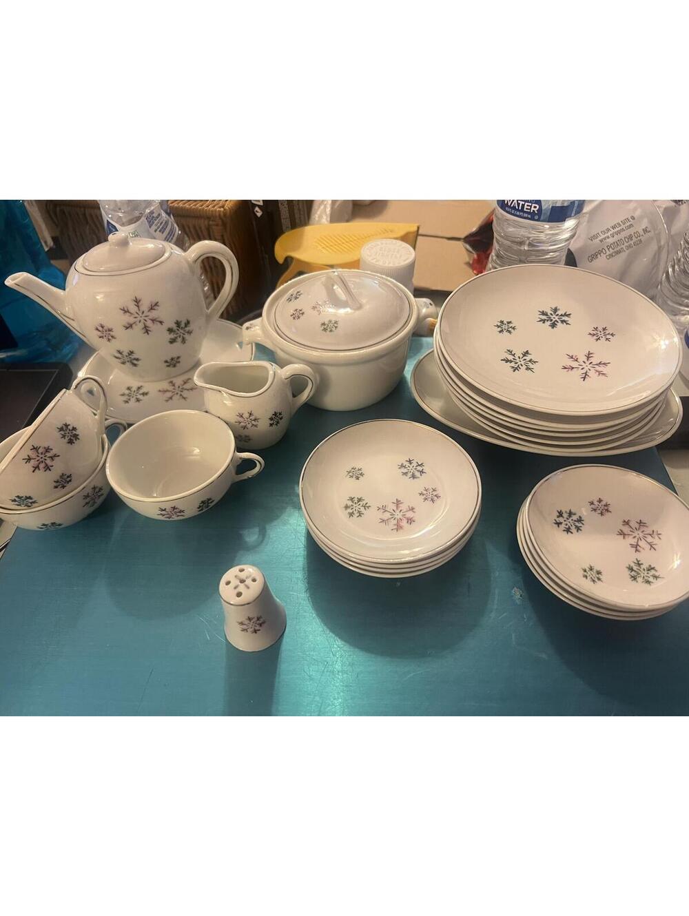 Vintage Japan Porcelain Tea Set with Plates and Bowls